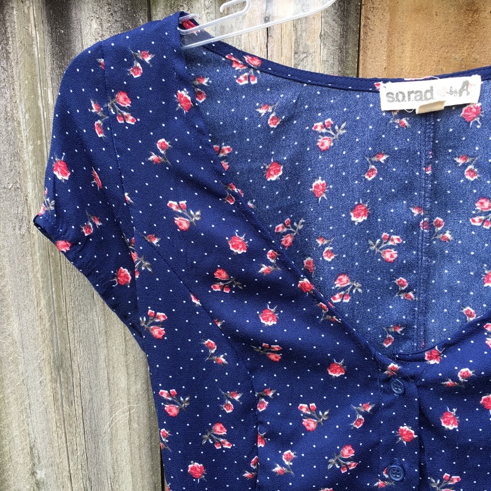 Floral Corset Back Dress w/ Pockets - Picture 4 of 8